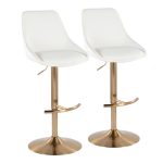 Diana Gold White Contemporary Adjustable Barstool (Set of 2) 13 Diana Gold White Contemporary Adjustable Barstool (Set of 2)