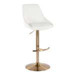 Diana Gold White Contemporary Adjustable Barstool (Set of 2) 14 Diana Gold White Contemporary Adjustable Barstool (Set of 2)