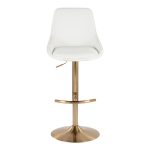 Diana Gold White Contemporary Adjustable Barstool (Set of 2) 18 Diana Gold White Contemporary Adjustable Barstool (Set of 2)