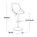 Diana Gold White Contemporary Adjustable Barstool (Set of 2) 19 Diana Gold White Contemporary Adjustable Barstool (Set of 2)