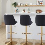 Diana Gold and Black Contemporary Adjustable Barstools (Set of 2) 12 Diana Gold and Black Contemporary Adjustable Barstools (Set of 2)