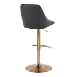 Diana Gold and Black Contemporary Adjustable Barstools (Set of 2) 16 Diana Gold and Black Contemporary Adjustable Barstools (Set of 2)