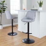 Diana Grey Corduroy Contemporary Adjustable Barstools (Set of 2) 12 Diana Grey Corduroy Contemporary Adjustable Barstools (Set of 2)