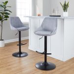 Diana Grey Corduroy Contemporary Adjustable Barstools (Set of 2) 11 Diana Grey Corduroy Contemporary Adjustable Barstools (Set of 2)