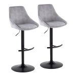 Diana Grey Corduroy Contemporary Adjustable Barstools (Set of 2) 14 Diana Grey Corduroy Contemporary Adjustable Barstools (Set of 2)