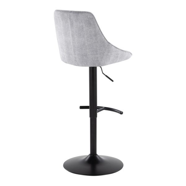 Diana Grey Corduroy Contemporary Adjustable Barstools Set of 2 6