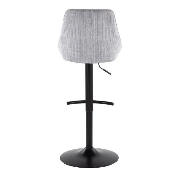 Diana Grey Corduroy Contemporary Adjustable Barstools Set of 2 7