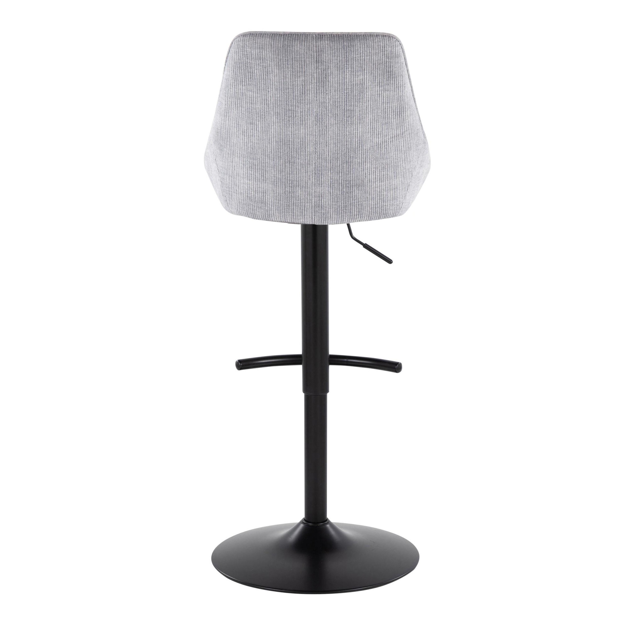 Diana Grey Corduroy Contemporary Adjustable Barstools (Set of 2) 8 Diana Grey Corduroy Contemporary Adjustable Barstools (Set of 2) - Image 8