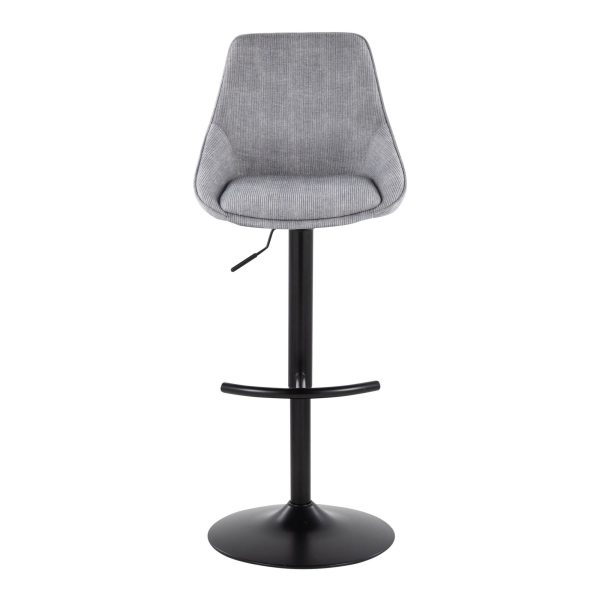 Diana Grey Corduroy Contemporary Adjustable Barstools Set of 2 8