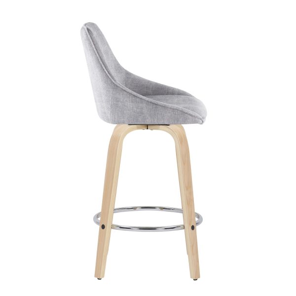 Diana Grey Corduroy Contemporary Counter Stools Set of 2 2