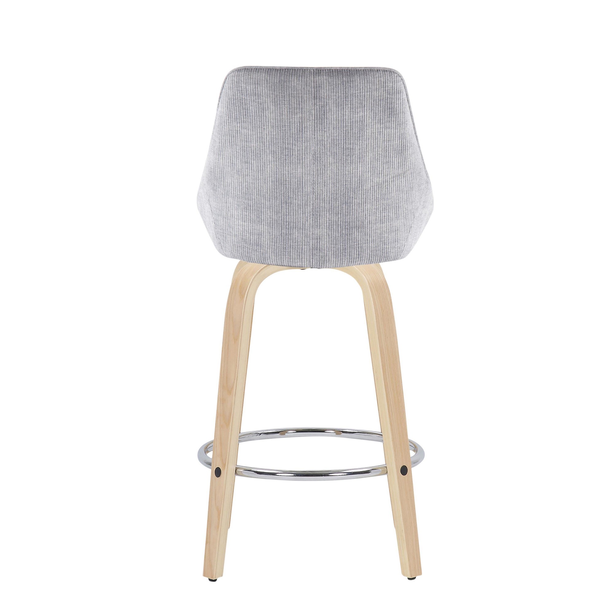 Diana Grey Corduroy Contemporary Counter Stools (Set of 2) 5 Diana Grey Corduroy Contemporary Counter Stools (Set of 2) - Image 5