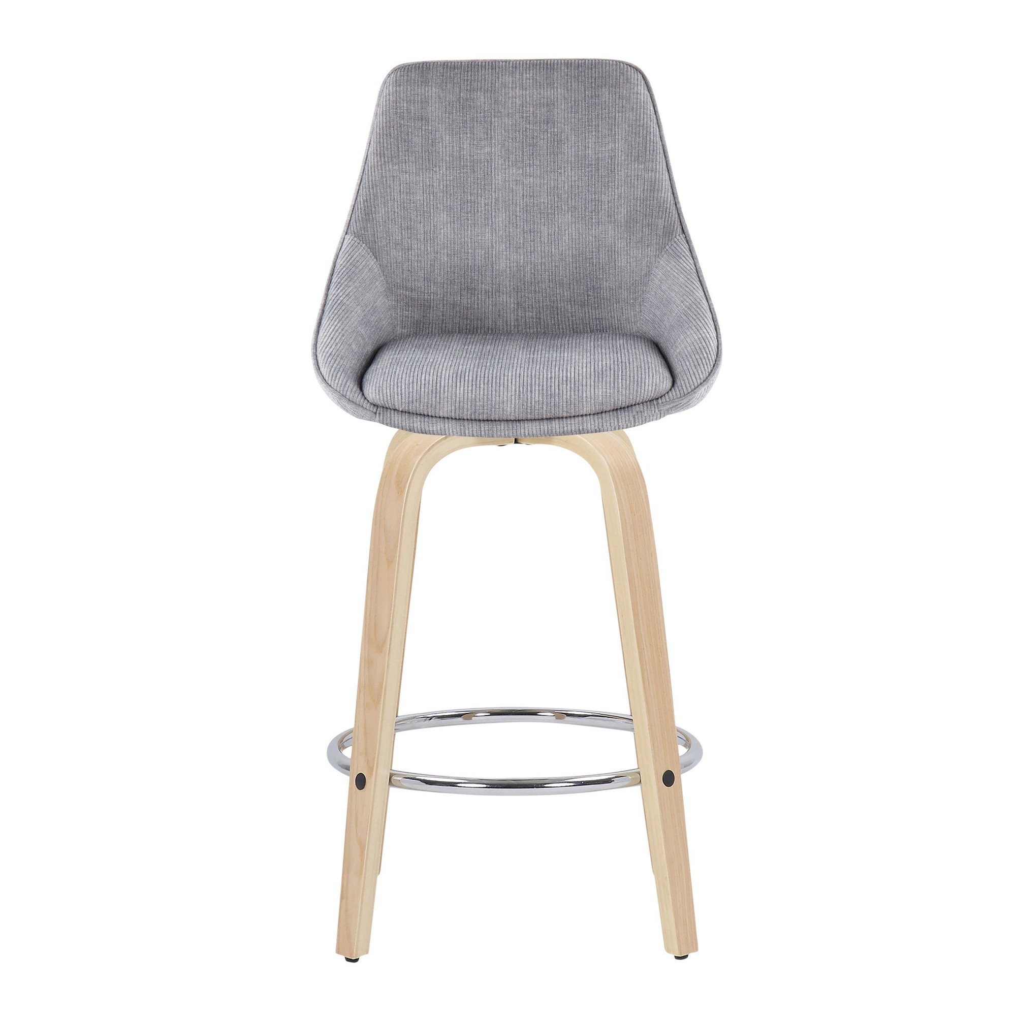 Diana Grey Corduroy Contemporary Counter Stools (Set of 2) 6 Diana Grey Corduroy Contemporary Counter Stools (Set of 2) - Image 6