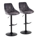 Diana Grey Velvet Contemporary Adjustable Swivel Barstool (Set of 2) 14 Diana Grey Velvet Contemporary Adjustable Swivel Barstool (Set of 2)