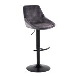 Diana Grey Velvet Contemporary Adjustable Swivel Barstool (Set of 2) 15 Diana Grey Velvet Contemporary Adjustable Swivel Barstool (Set of 2)