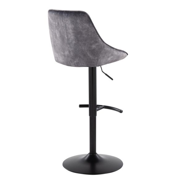 Diana Grey Velvet Contemporary Adjustable Swivel Barstool Set of 2 6