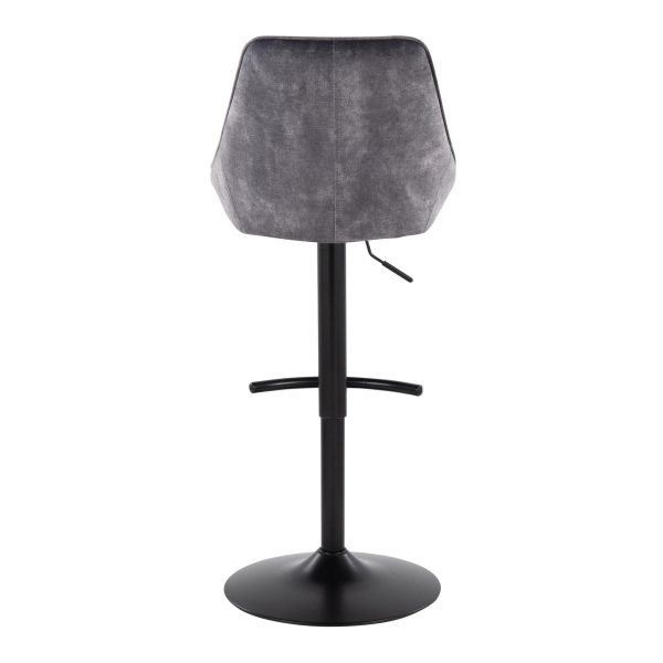 Diana Grey Velvet Contemporary Adjustable Swivel Barstool Set of 2 7