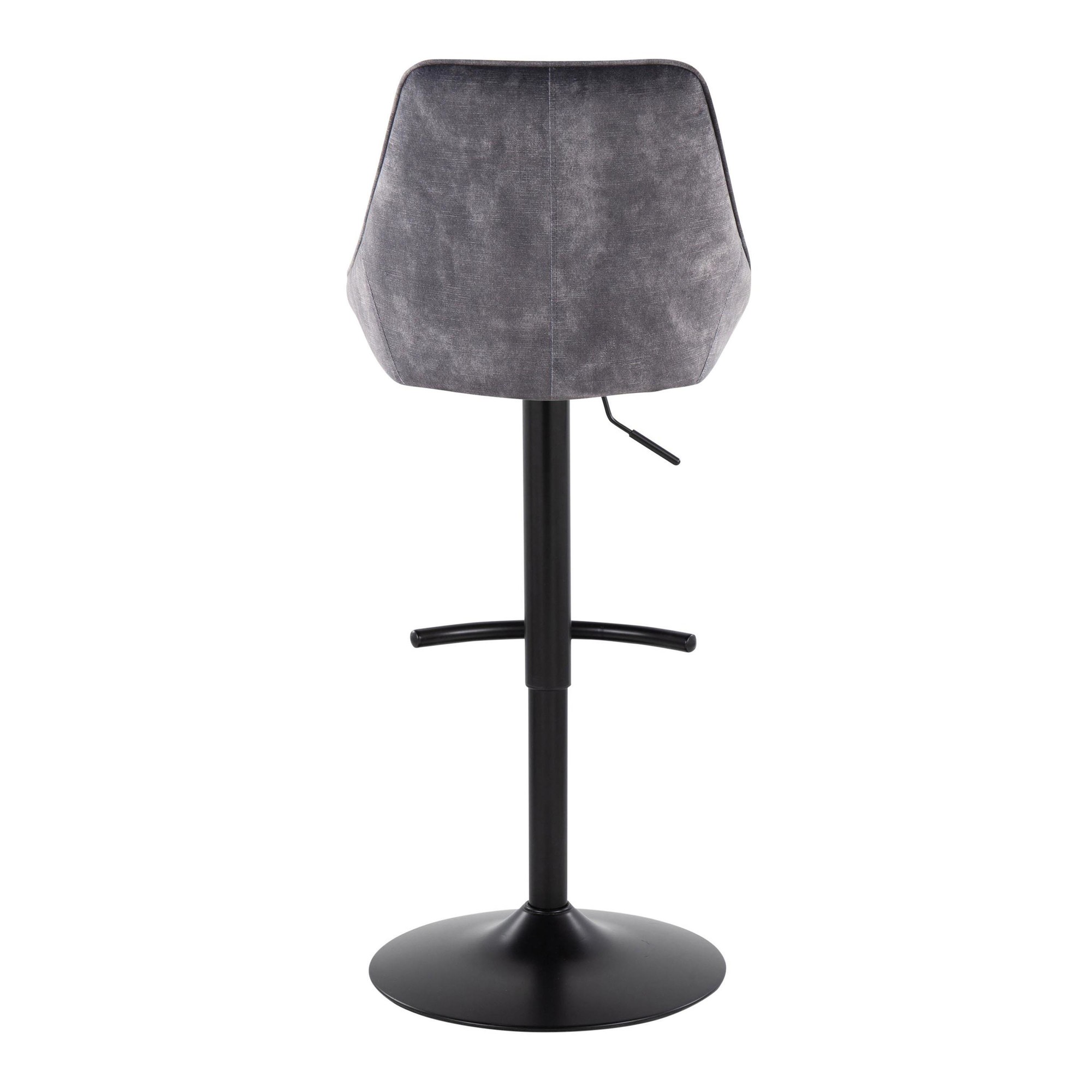 Diana Grey Velvet Contemporary Adjustable Swivel Barstool (Set of 2) 8 Diana Grey Velvet Contemporary Adjustable Swivel Barstool (Set of 2) - Image 8