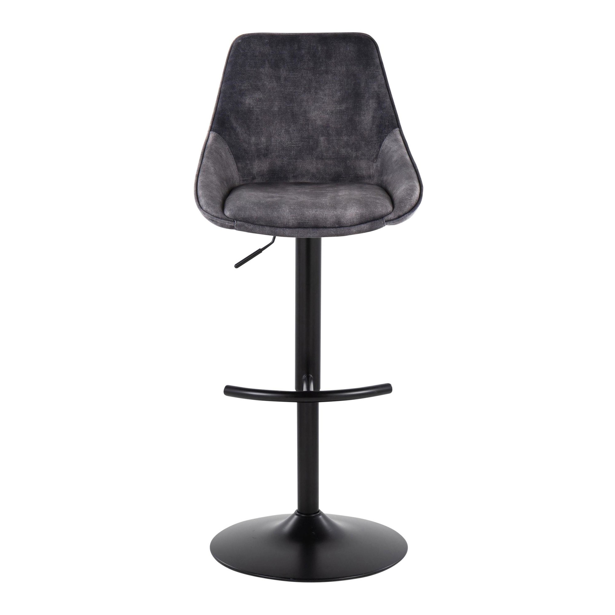 Diana Grey Velvet Contemporary Adjustable Swivel Barstool (Set of 2) 9 Diana Grey Velvet Contemporary Adjustable Swivel Barstool (Set of 2) - Image 9