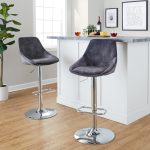 Diana Grey Velvet Contemporary Swivel Adjustable Barstools (Set of 2) 13 Diana Grey Velvet Contemporary Swivel Adjustable Barstools (Set of 2)