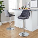 Diana Grey Velvet Contemporary Swivel Adjustable Barstools (Set of 2) 12 Diana Grey Velvet Contemporary Swivel Adjustable Barstools (Set of 2)