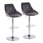 Diana Grey Velvet Contemporary Swivel Adjustable Barstools (Set of 2) 16 Diana Grey Velvet Contemporary Swivel Adjustable Barstools (Set of 2)
