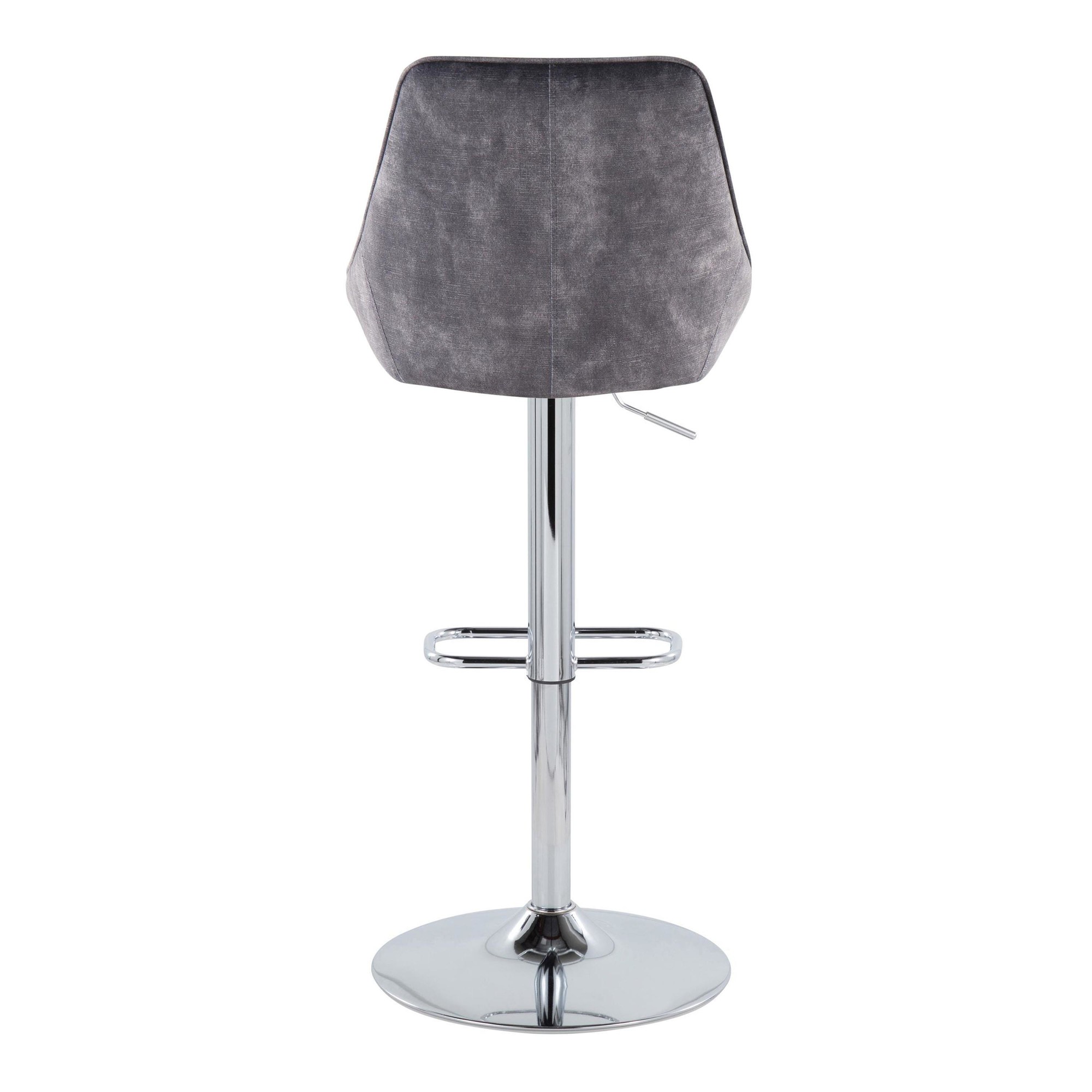 Diana Grey Velvet Contemporary Swivel Adjustable Barstools (Set of 2) 9 Diana Grey Velvet Contemporary Swivel Adjustable Barstools (Set of 2) - Image 9