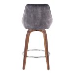 Diana Zebra Wood Grey Velvet Counter Stool (Set of 2) 12 Diana Zebra Wood Grey Velvet Counter Stool (Set of 2)