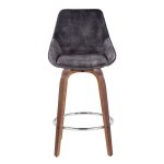 Diana Zebra Wood Grey Velvet Counter Stool (Set of 2) 13 Diana Zebra Wood Grey Velvet Counter Stool (Set of 2)