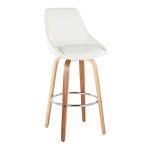 Diana Zebra Wood White Faux Leather 30" Barstools (Set of 2)