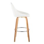 Diana Zebra Wood White Faux Leather 30" Barstools (Set of 2)
