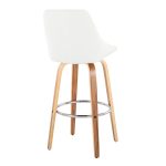 Diana Zebra Wood White Faux Leather 30" Barstools (Set of 2)