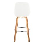 Diana Zebra Wood White Faux Leather 30" Barstools (Set of 2)
