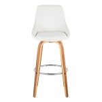 Diana Zebra Wood White Faux Leather 30" Barstools (Set of 2)