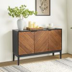 Dick Black 3-Door Herringbone Pattern Sideboard with Adjustable Shelf 6 Dick Black 3-Door Herringbone Pattern Sideboard with Adjustable Shelf