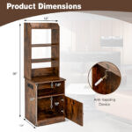 6 Tier Bookshelf with Charging Station and Adjustable Cabinet