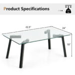 Modern Glass Coffee Table with Metal Frame for Living Room 11 Modern Glass Coffee Table with Metal Frame for Living Room