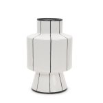 Dinah Large White w/ Black Stripes Ceramic Vase