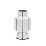 Dinah Small White w/ Black Stripes Ceramic Vase