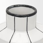 Dinah Small White w/ Black Stripes Ceramic Vase