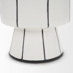 Dinah Small White w/ Black Stripes Ceramic Vase