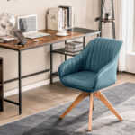 Modern Swivel Accent Chairs with Beech Wood Legs (Set of 2)