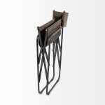 Direttore 19.25L x 20W x 31H Brown/Gray Suede W/ Metal Frame Dining Chair