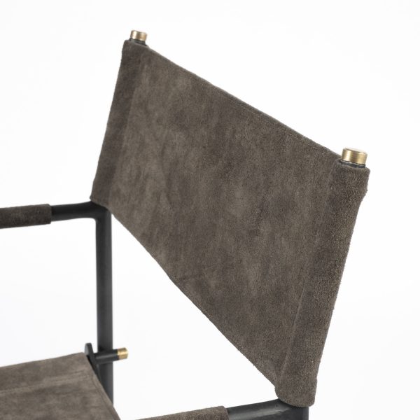 Direttore 19.25L x 20W x 31H BrownGray Suede W Metal Frame Dining Chair 11