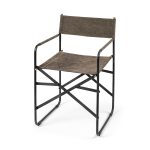 Direttore 19.25L x 20W x 31H Brown/Gray Suede W/ Metal Frame Dining Chair