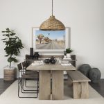 Direttore 19.25L x 20W x 31H Brown/Gray Suede W/ Metal Frame Dining Chair