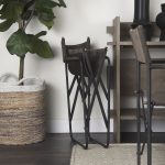 Direttore 19.25L x 20W x 31H Brown/Gray Suede W/ Metal Frame Dining Chair