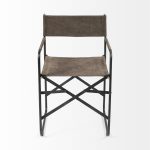 Direttore 19.25L x 20W x 31H Brown/Gray Suede W/ Metal Frame Dining Chair