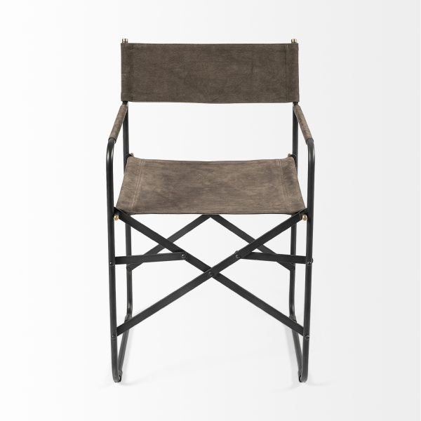 Direttore 19.25L x 20W x 31H BrownGray Suede W Metal Frame Dining Chair 6