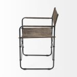 Direttore 19.25L x 20W x 31H Brown/Gray Suede W/ Metal Frame Dining Chair
