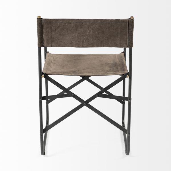 Direttore 19.25L x 20W x 31H BrownGray Suede W Metal Frame Dining Chair 8